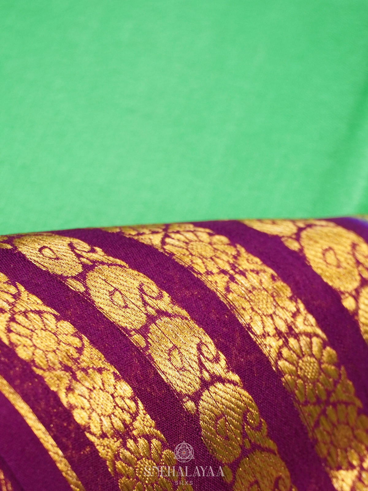 Mint Green Mysore Crepe Silk Saree