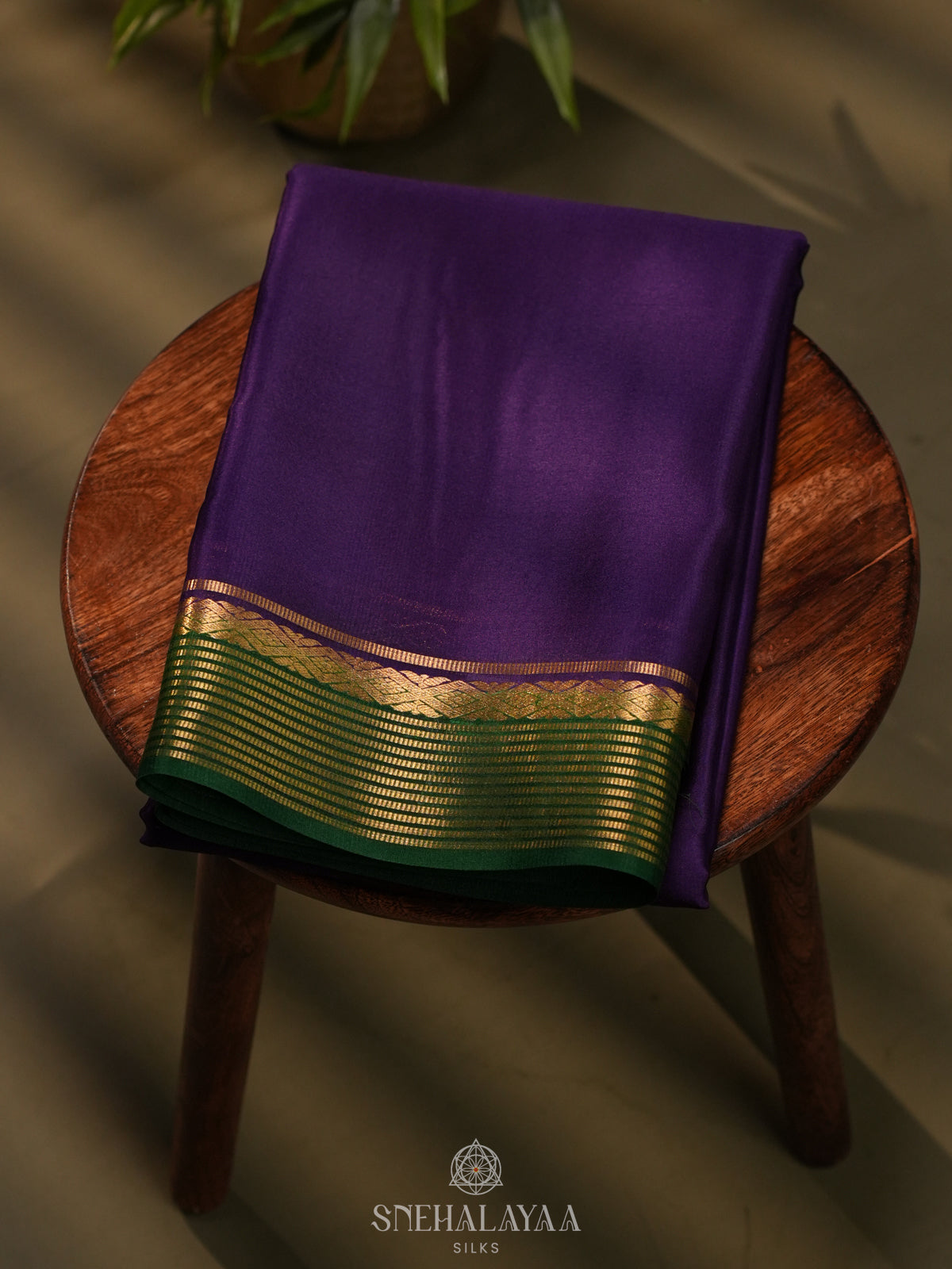 Purple Mysore Crepe Silk Saree