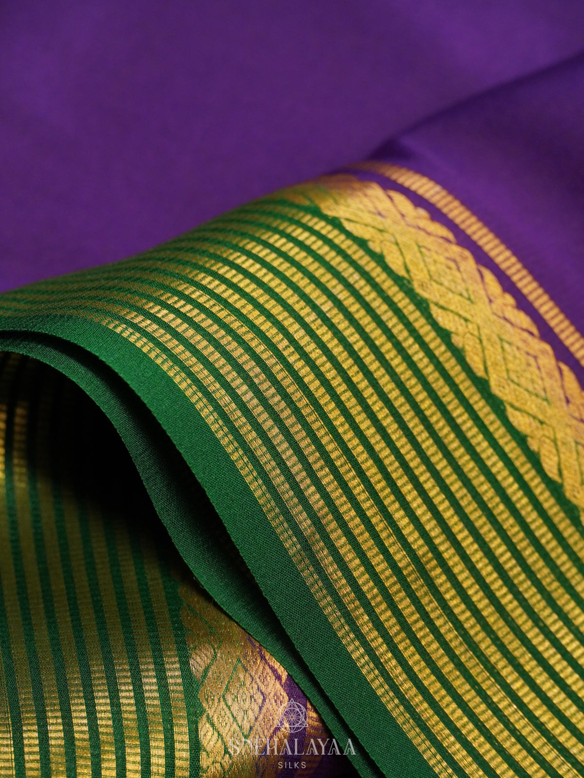 Purple Mysore Crepe Silk Saree