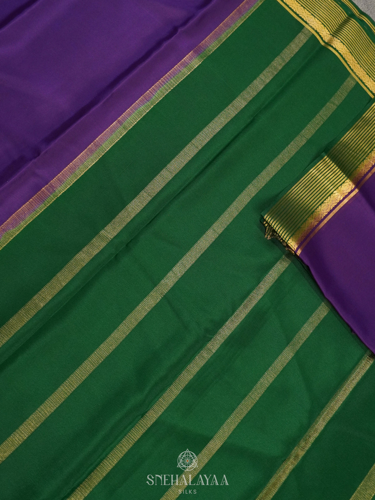Purple Mysore Crepe Silk Saree