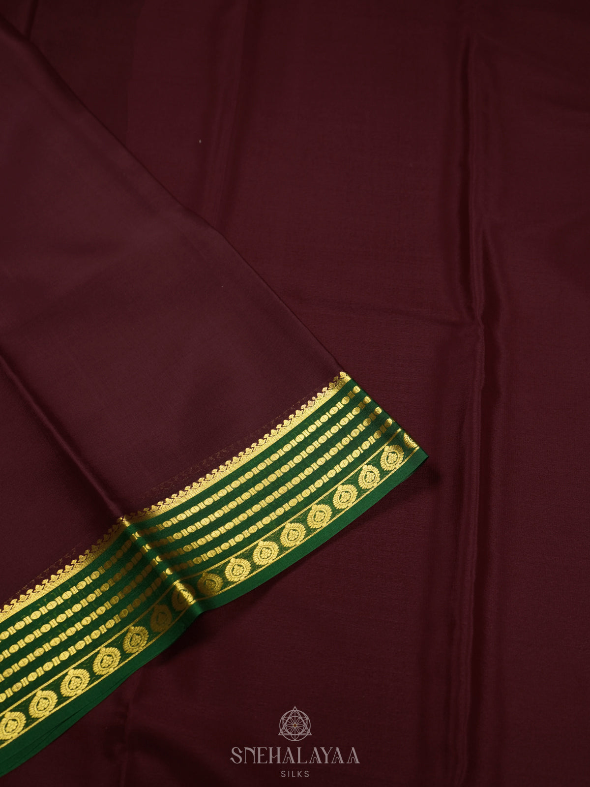 Maroon Mysore Crepe Silk Saree
