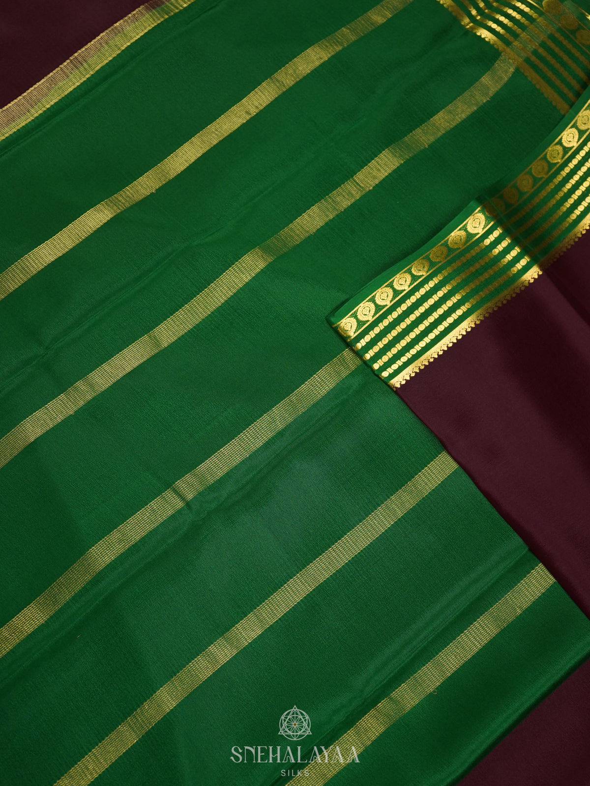 Maroon Mysore Crepe Silk Saree
