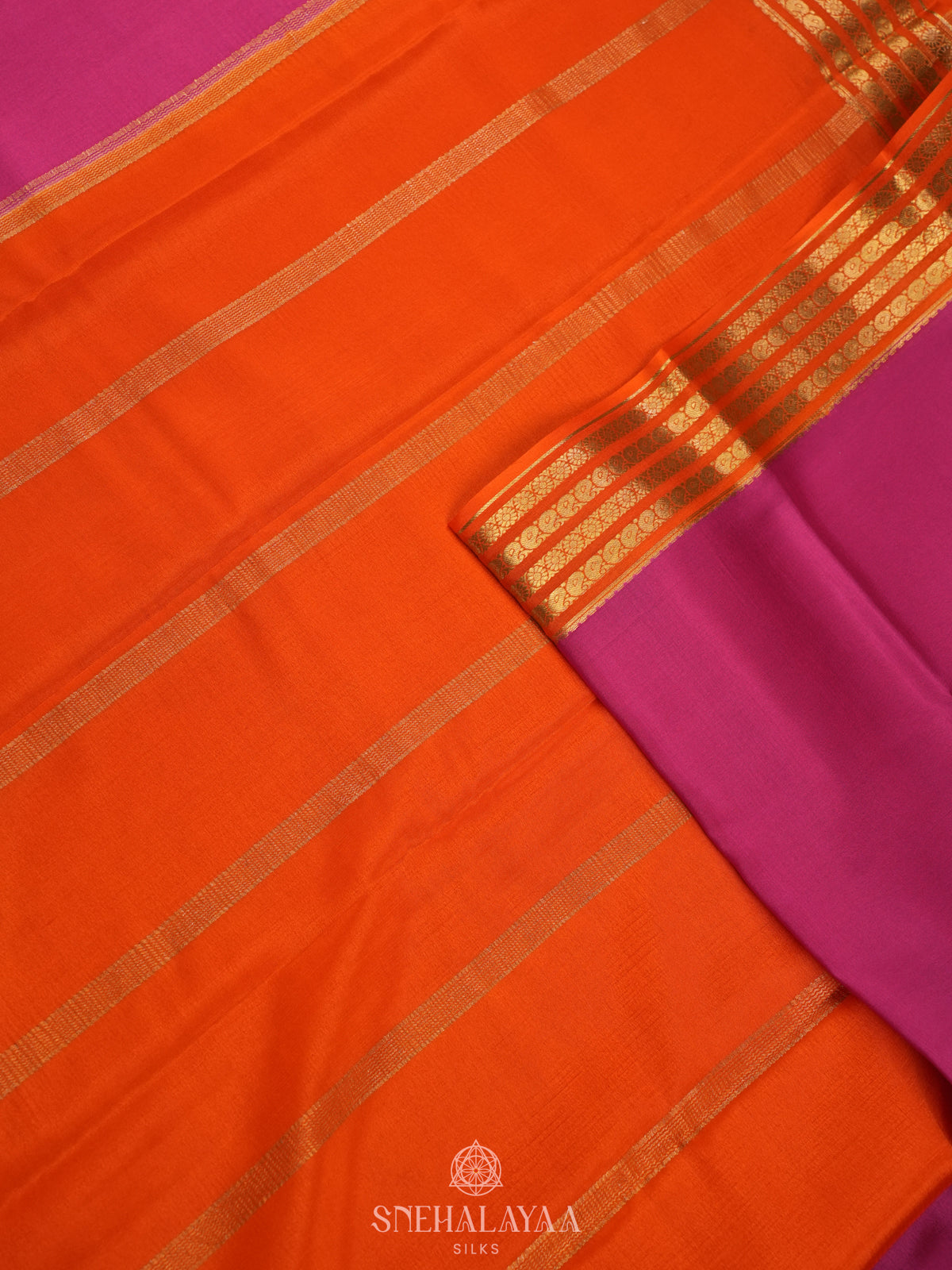 Pink Mysore Crepe Silk Saree