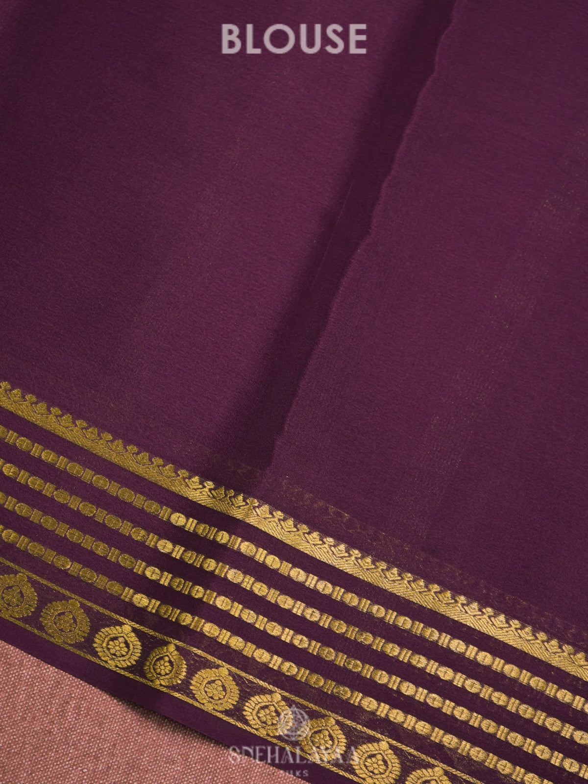 Coral Pink Mysore Crepe Silk Saree