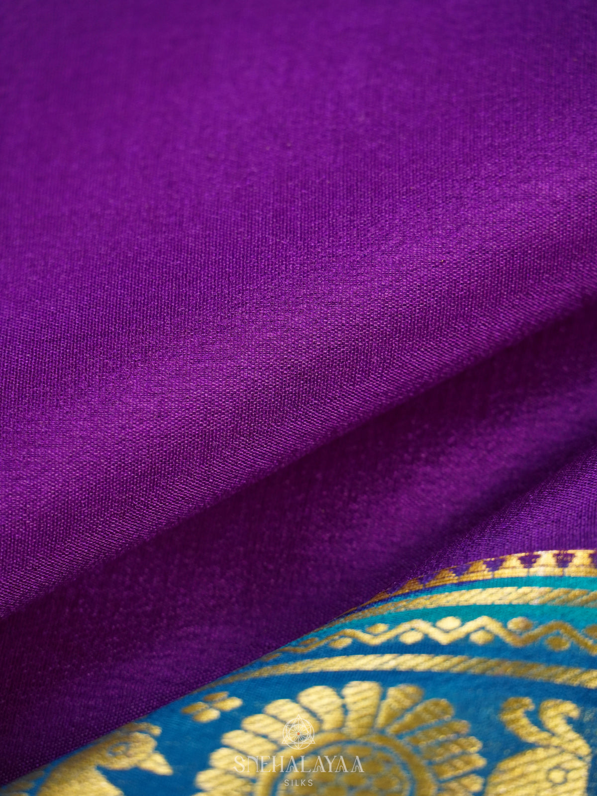 Purple Mysore Crepe Silk Saree