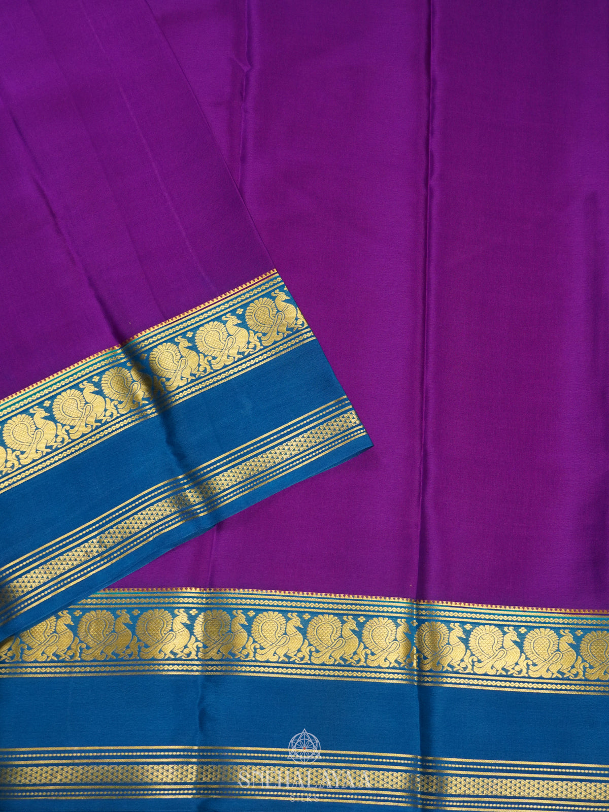 Purple Mysore Crepe Silk Saree