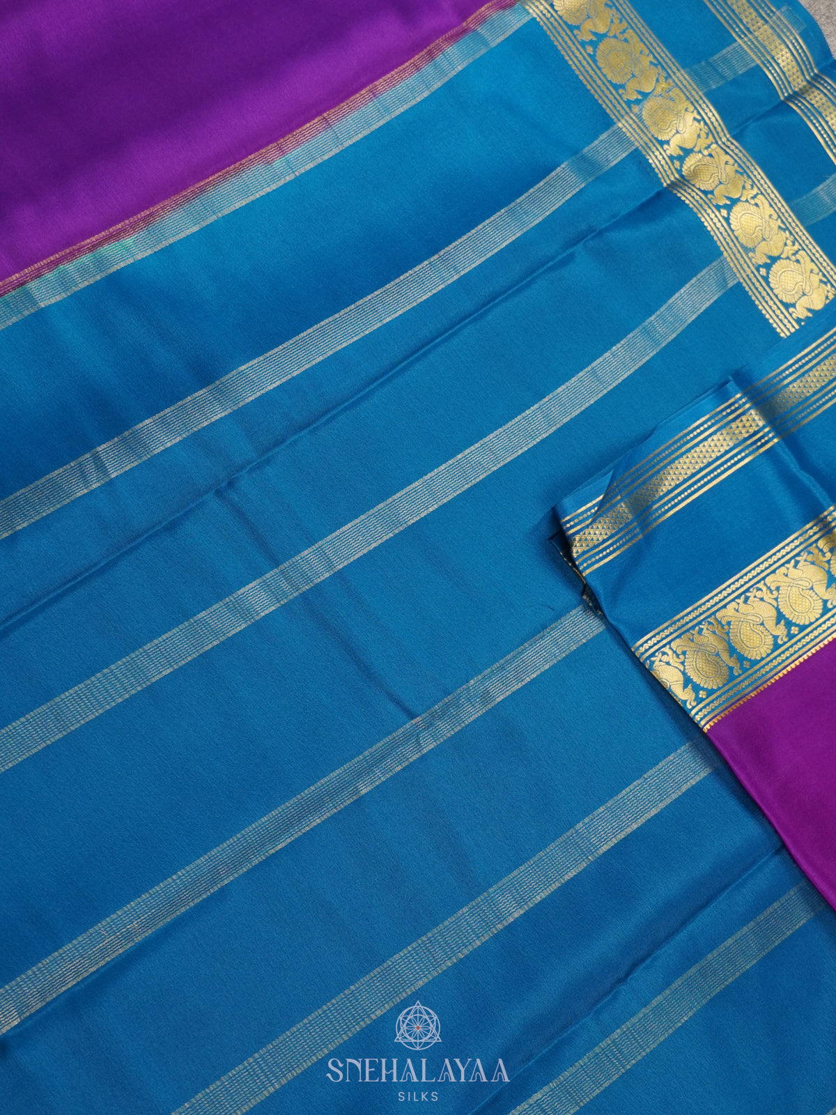 Purple Mysore Crepe Silk Saree