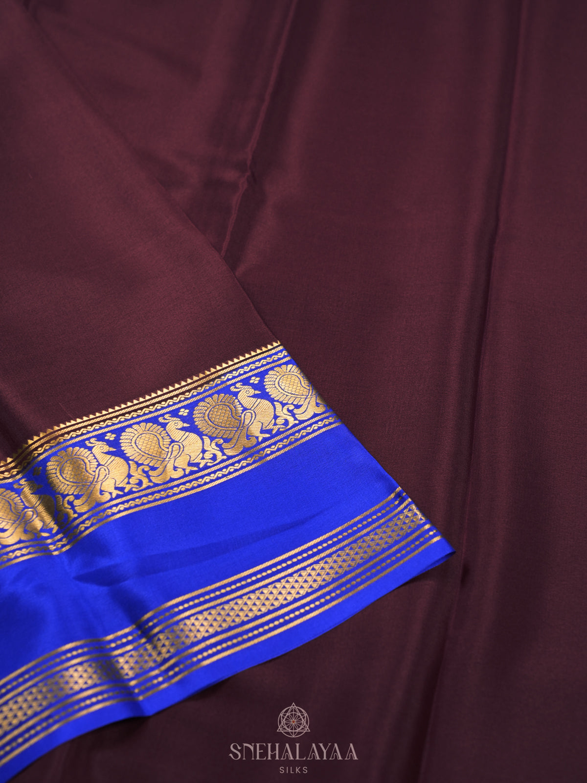 Burgundy Mysore Crepe Silk Saree