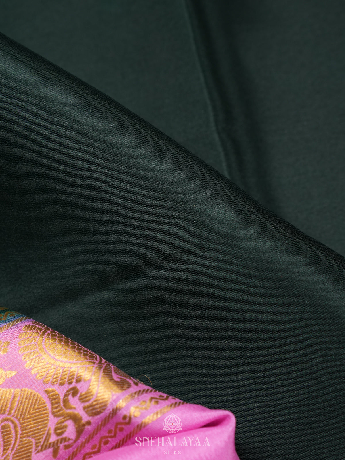 Forest Green Mysore Crepe Silk Saree
