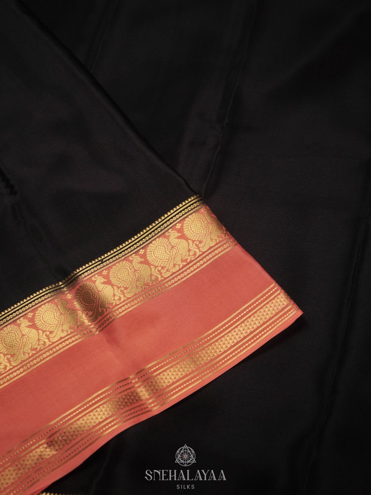 Black Mysore Crepe Silk Saree