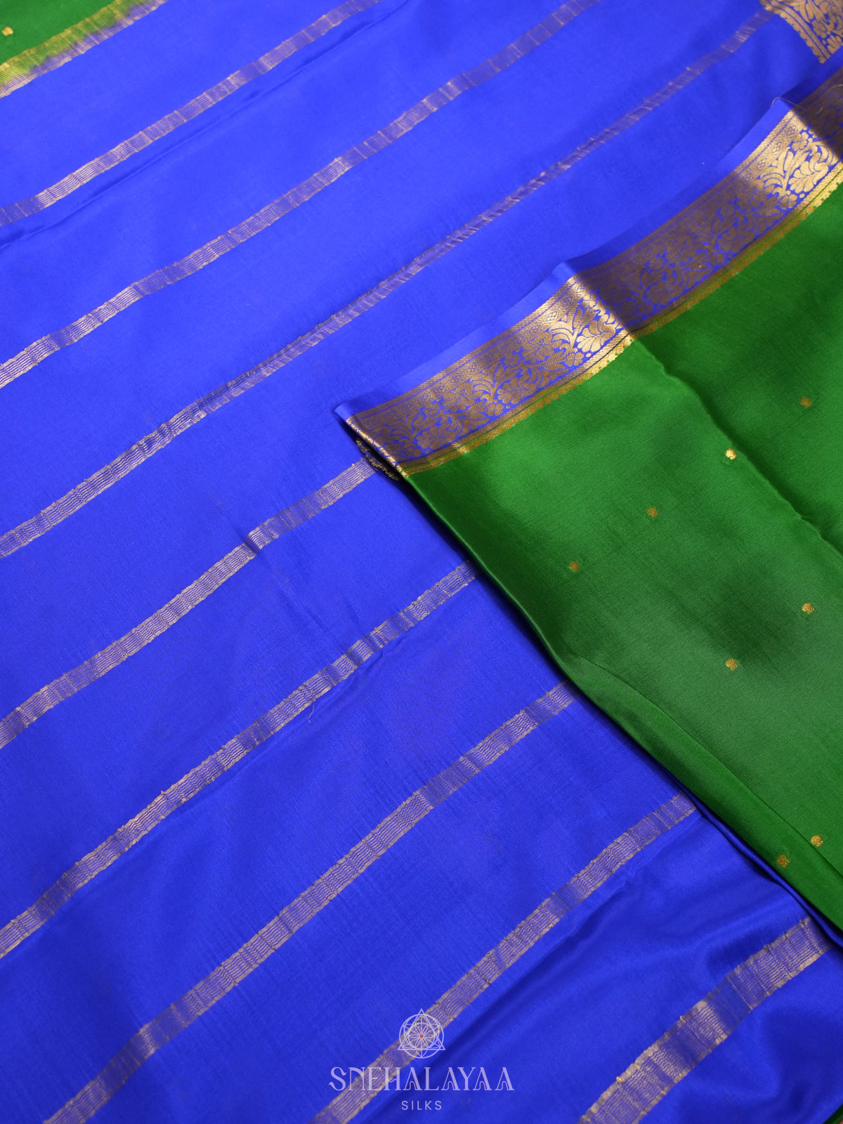 Emerald Green Mysore Crepe Silk Saree