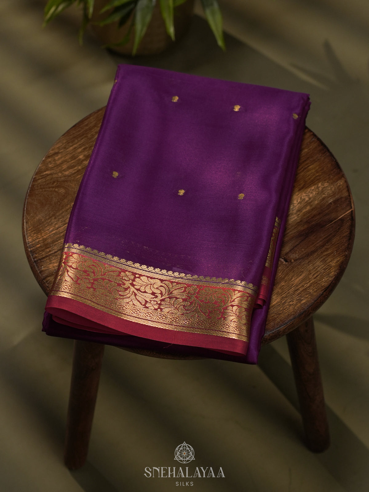 Purple Mysore Crepe Silk Saree