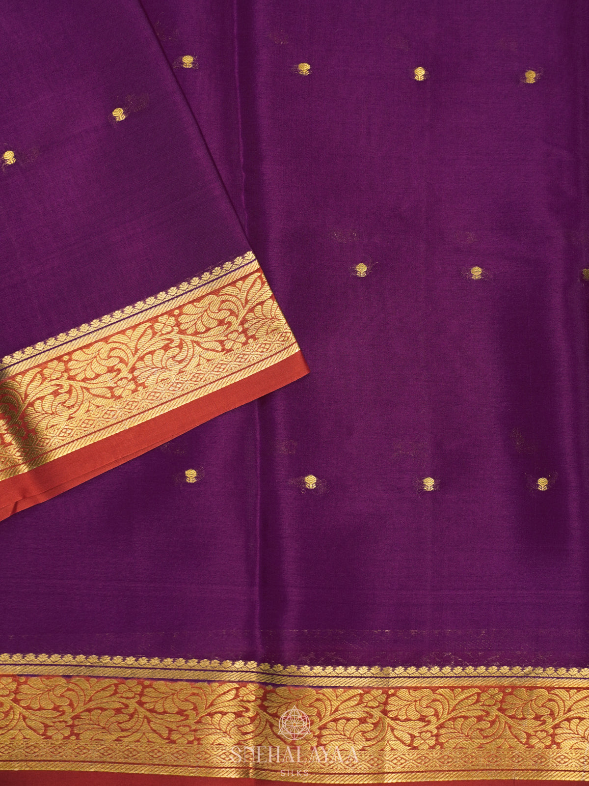 Purple Mysore Crepe Silk Saree