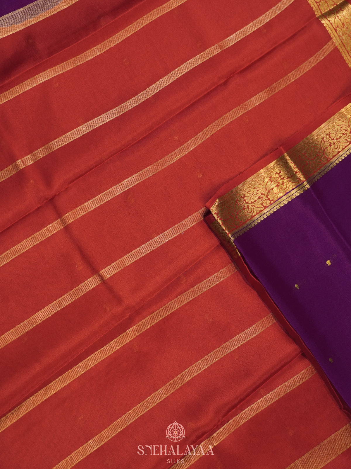 Purple Mysore Crepe Silk Saree