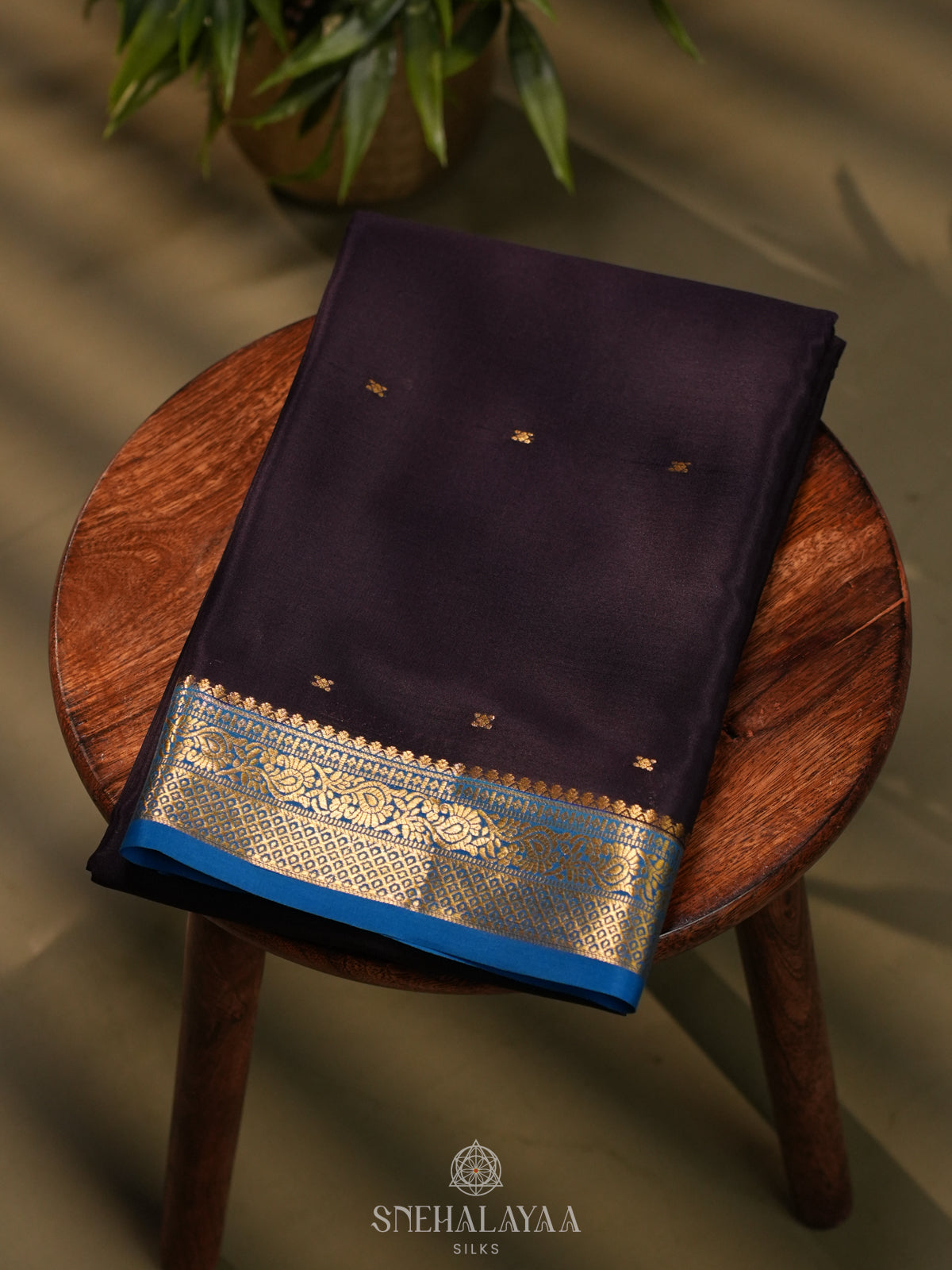 Dark Purple Mysore Crepe Silk Saree
