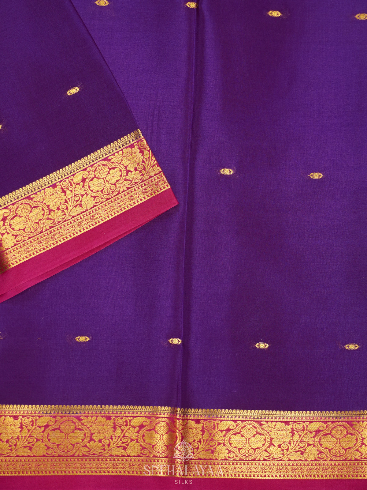 Purple Mysore Crepe Silk Saree