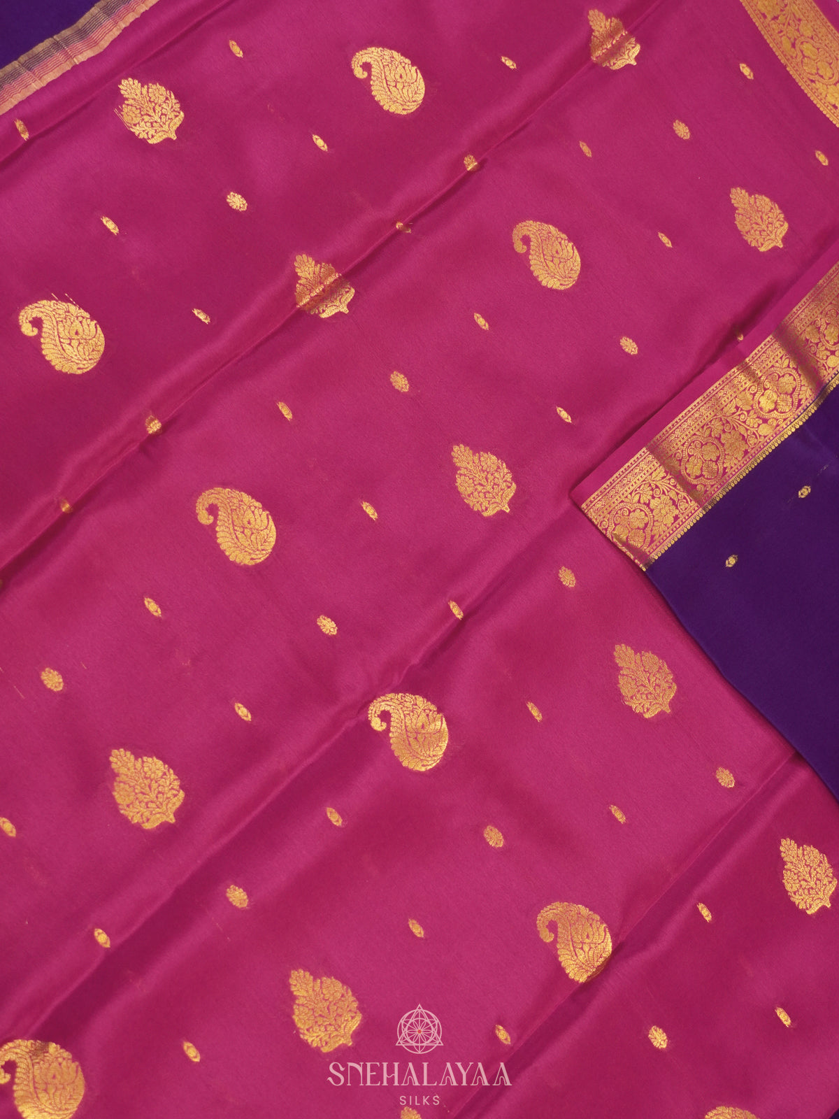 Purple Mysore Crepe Silk Saree