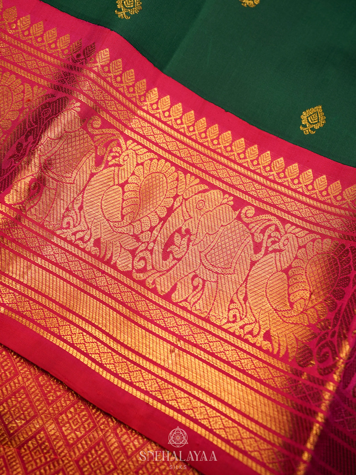 Forest Green Kanjivaram Silk Saree