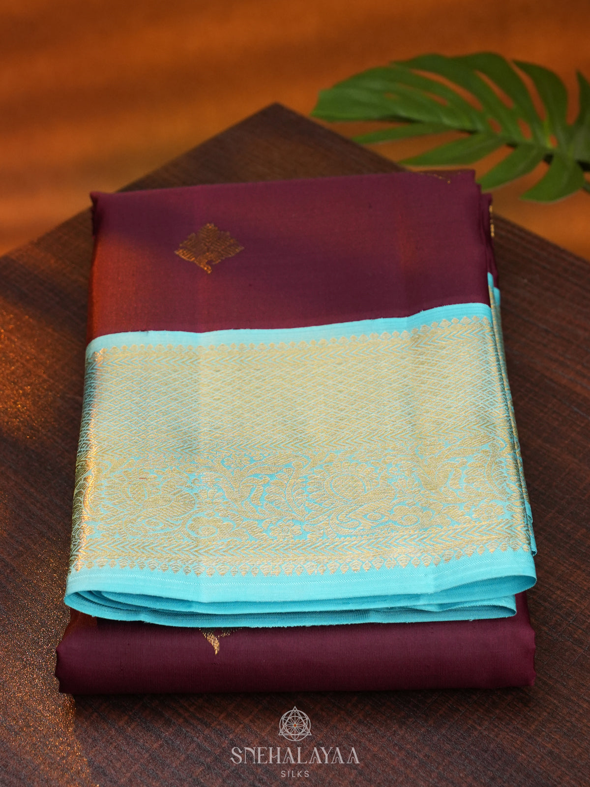Burgundy Kanjivaram Silk Saree