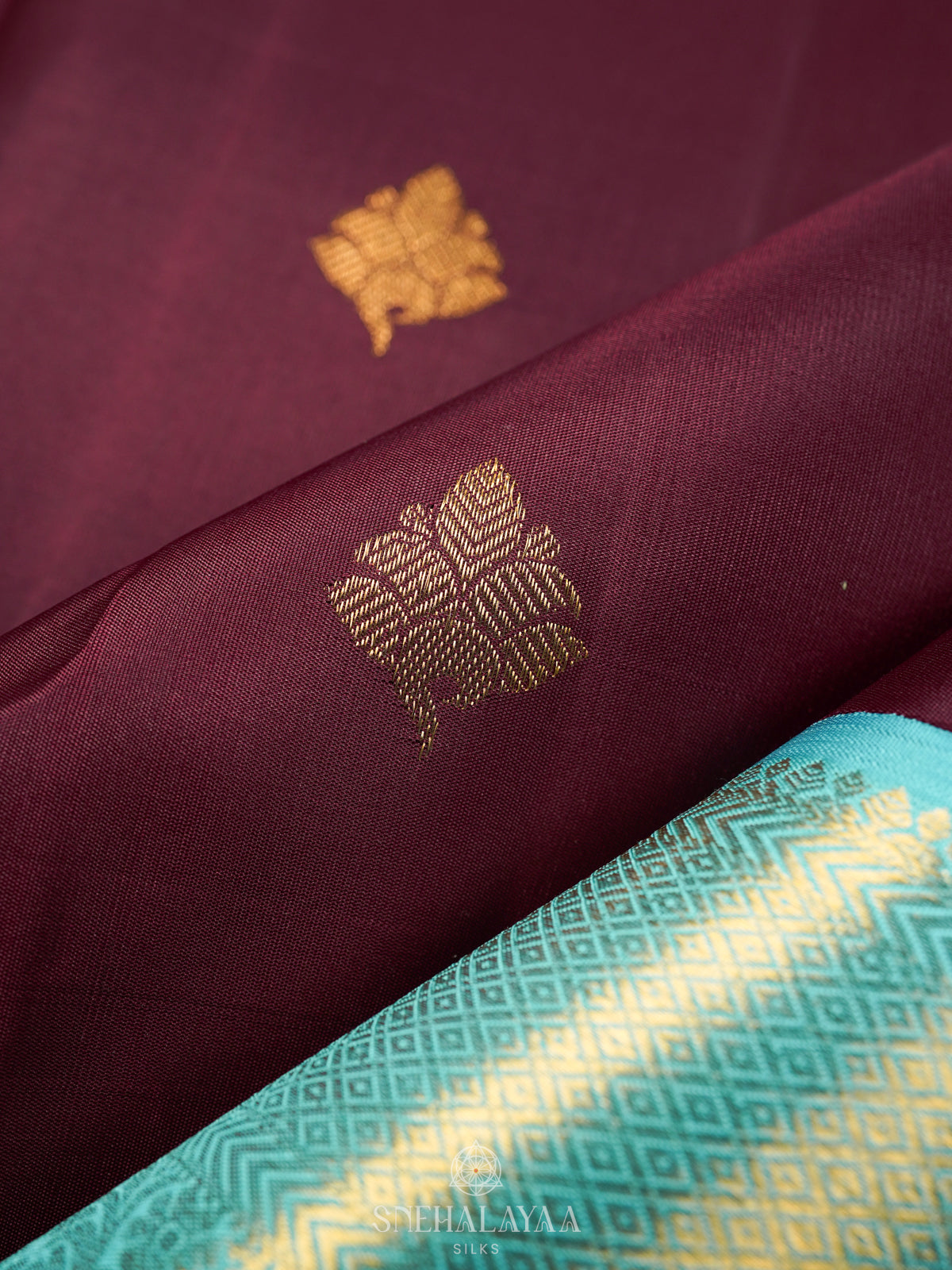 Burgundy Kanjivaram Silk Saree