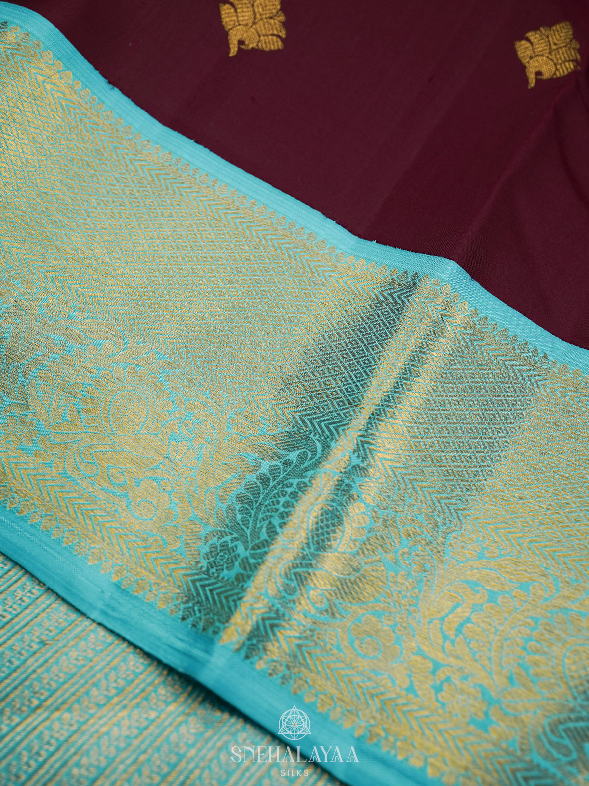 Burgundy Kanjivaram Silk Saree