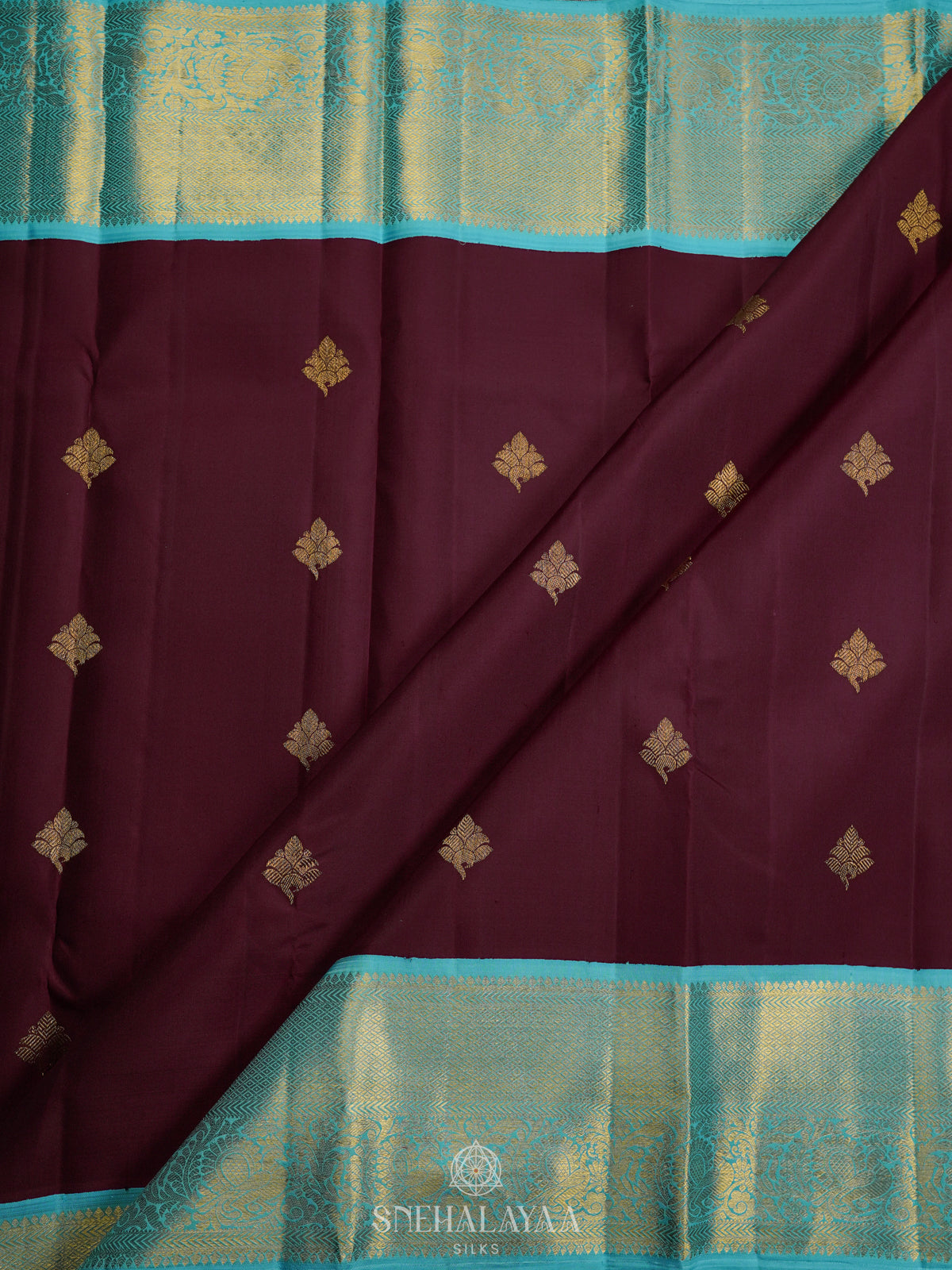 Burgundy Kanjivaram Silk Saree