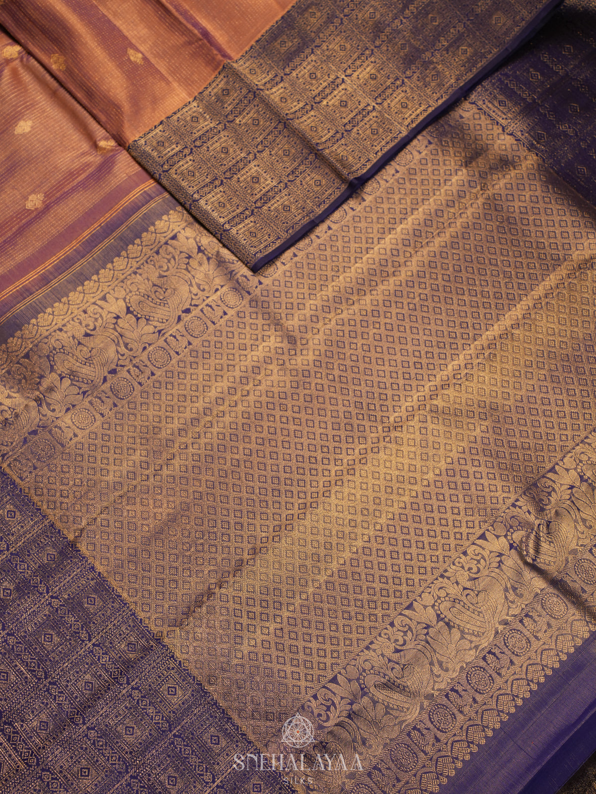 Brown Kanjivaram Silk Saree