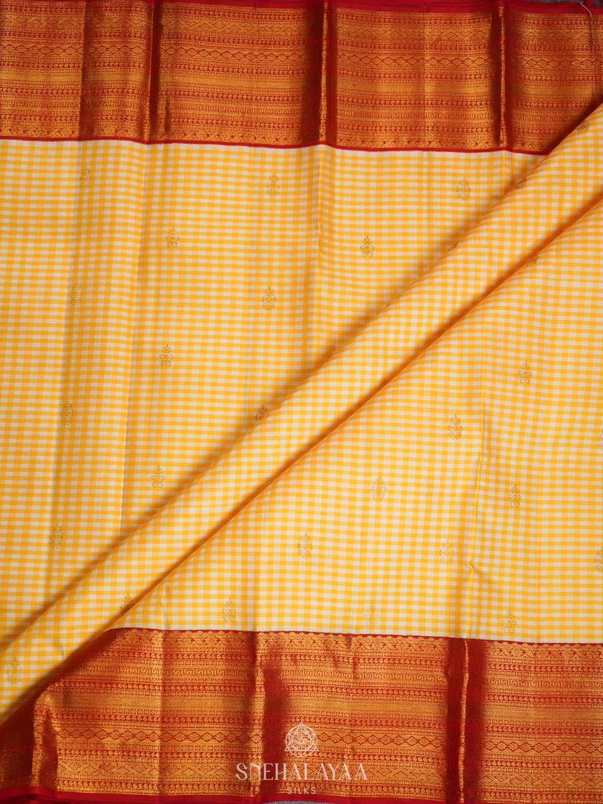 Yellow Kanjivaram Silk Saree