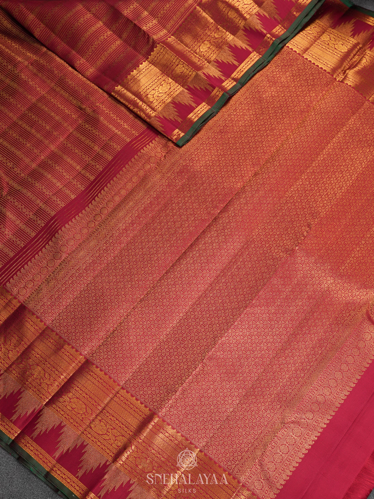 Maroon Kanjivaram Silk Saree