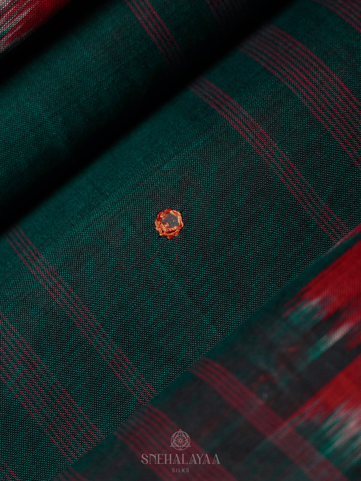 Forest Green Silk Cotton Saree