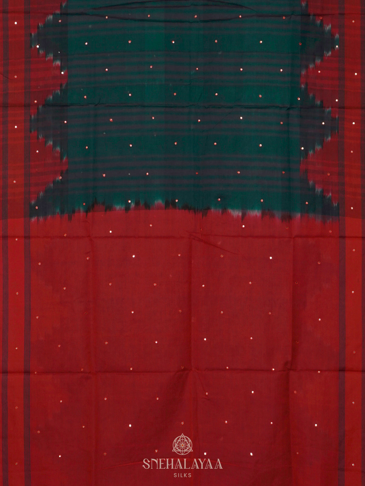 Forest Green Silk Cotton Saree