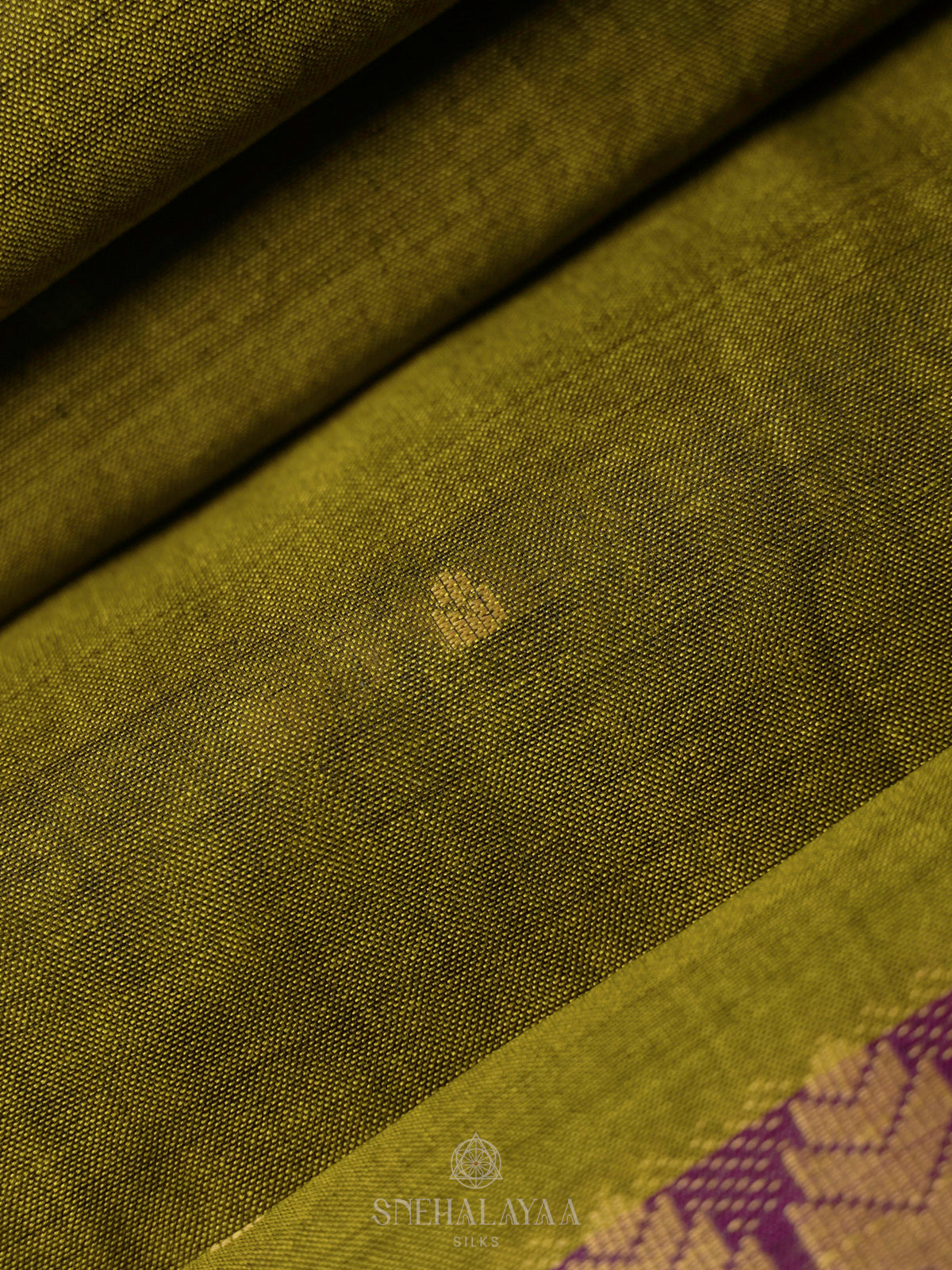 Olive Green Silk Cotton Saree