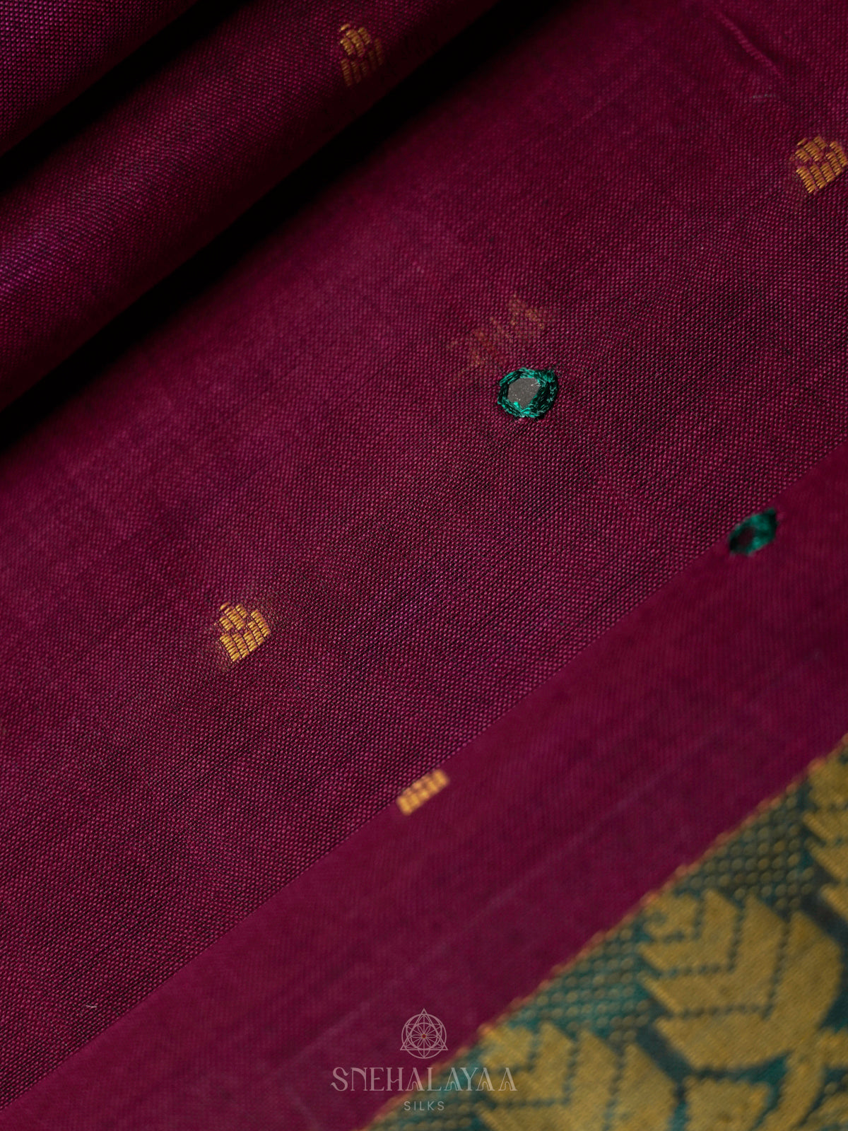 Wine Red Silk Cotton Saree