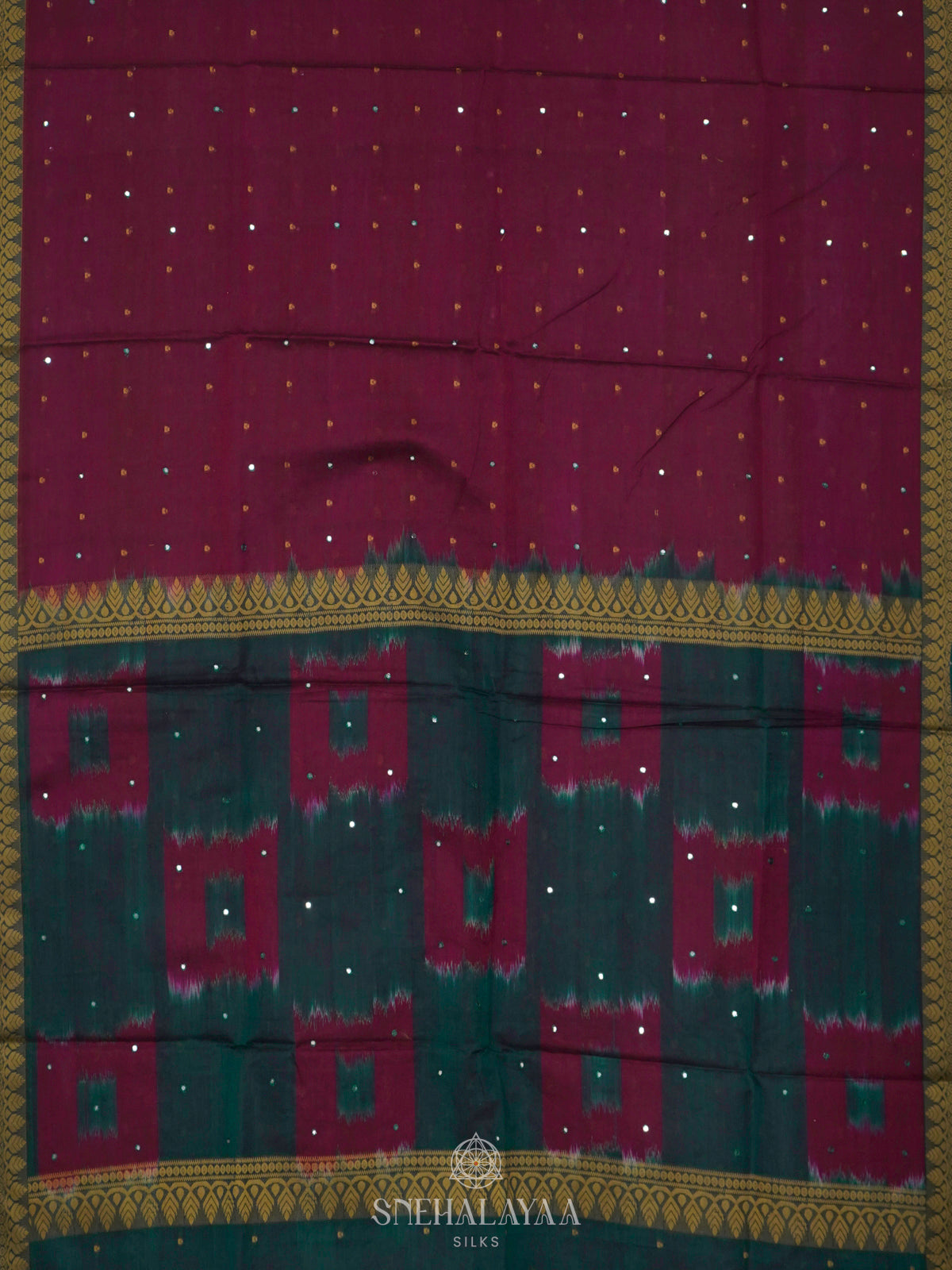 Wine Red Silk Cotton Saree