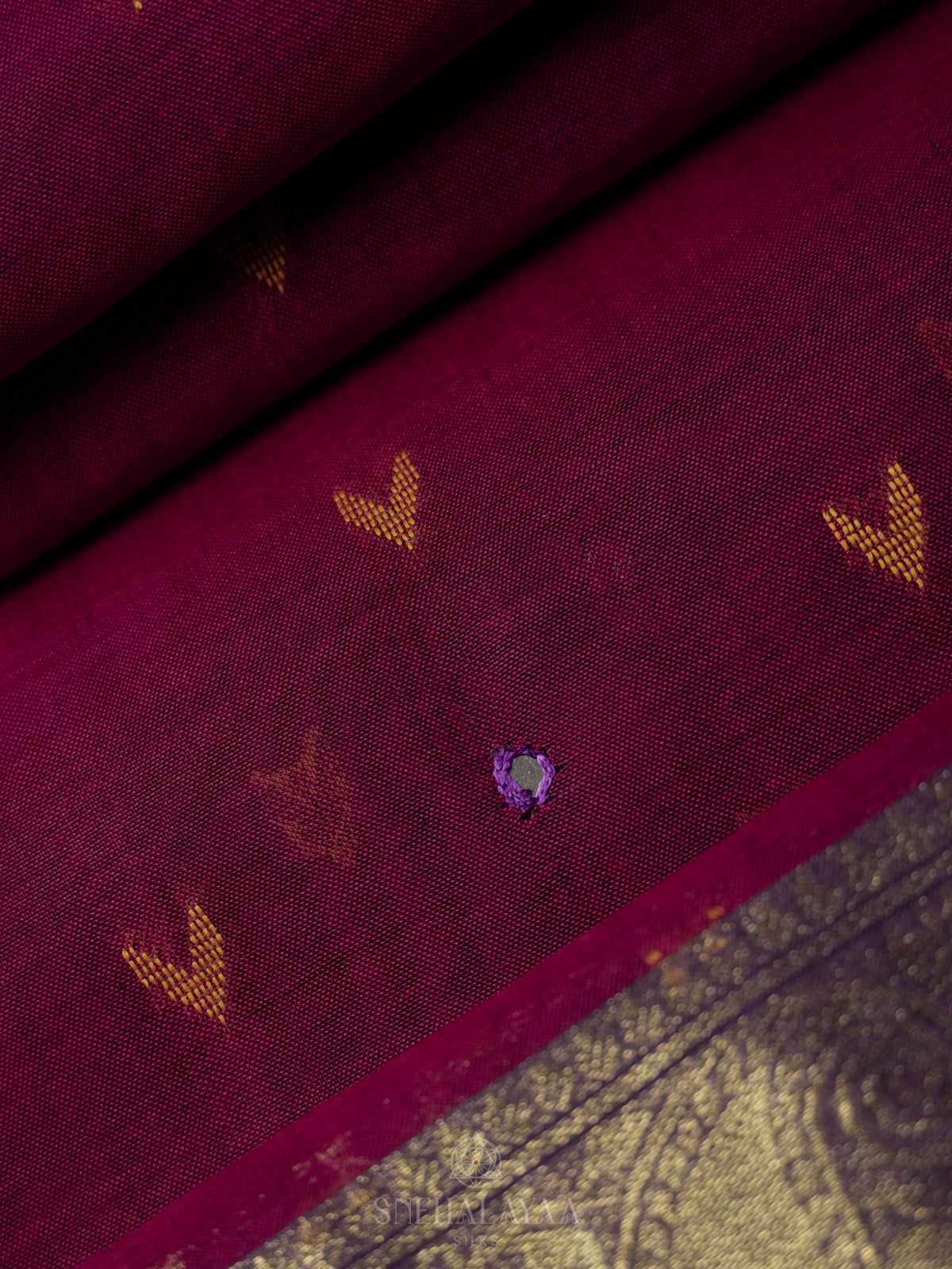 Wine Red Silk Cotton Saree