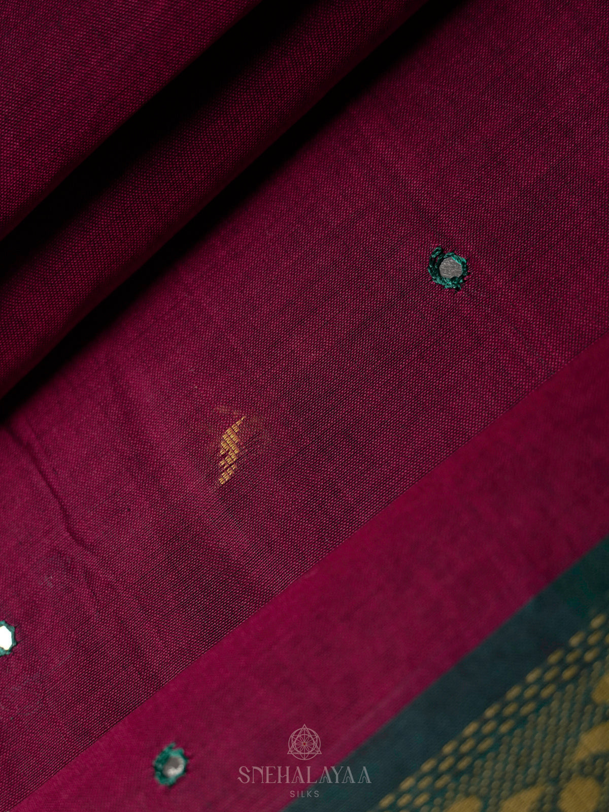 Wine Red Silk Cotton Saree