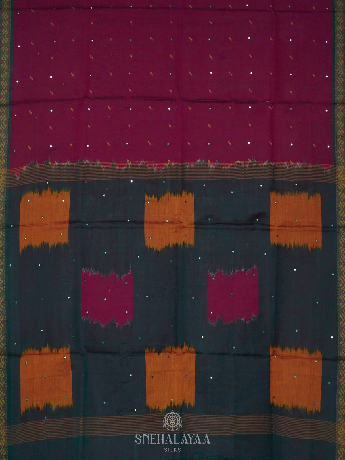 Wine Red Silk Cotton Saree