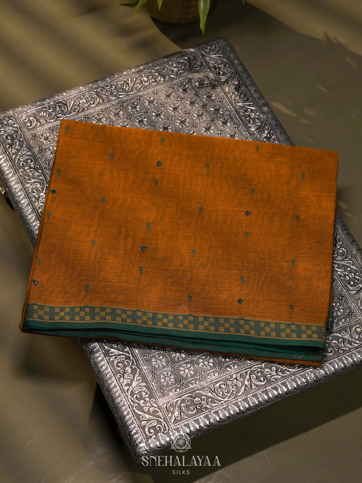 Orange Silk Cotton Saree