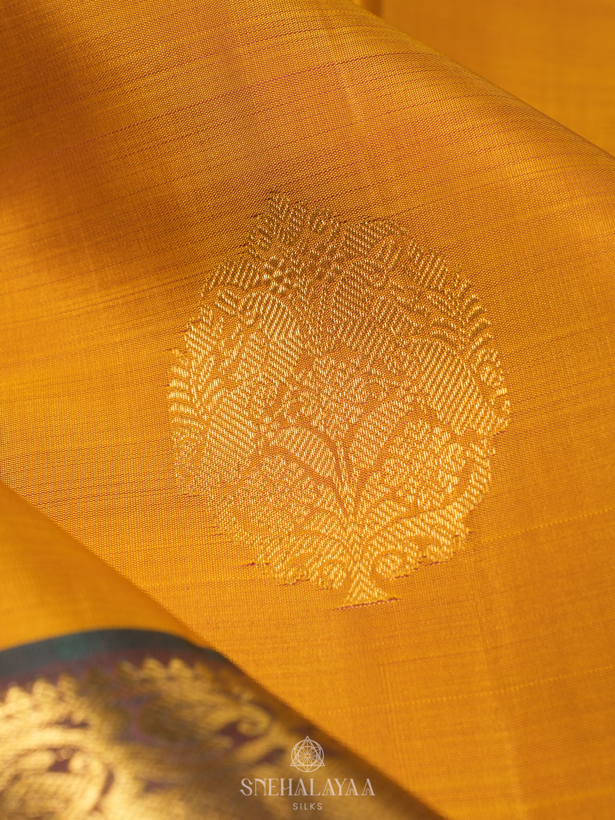 Mustard Yellow Kanjivaram Silk Saree