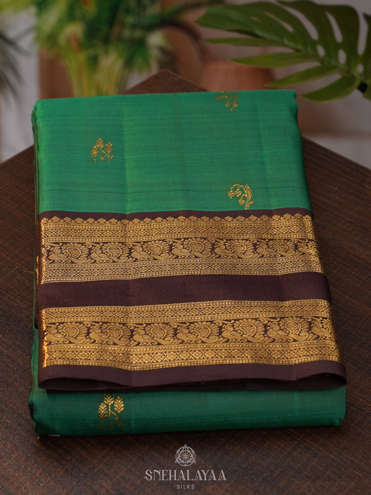 Forest Green Kanjivaram Silk Saree