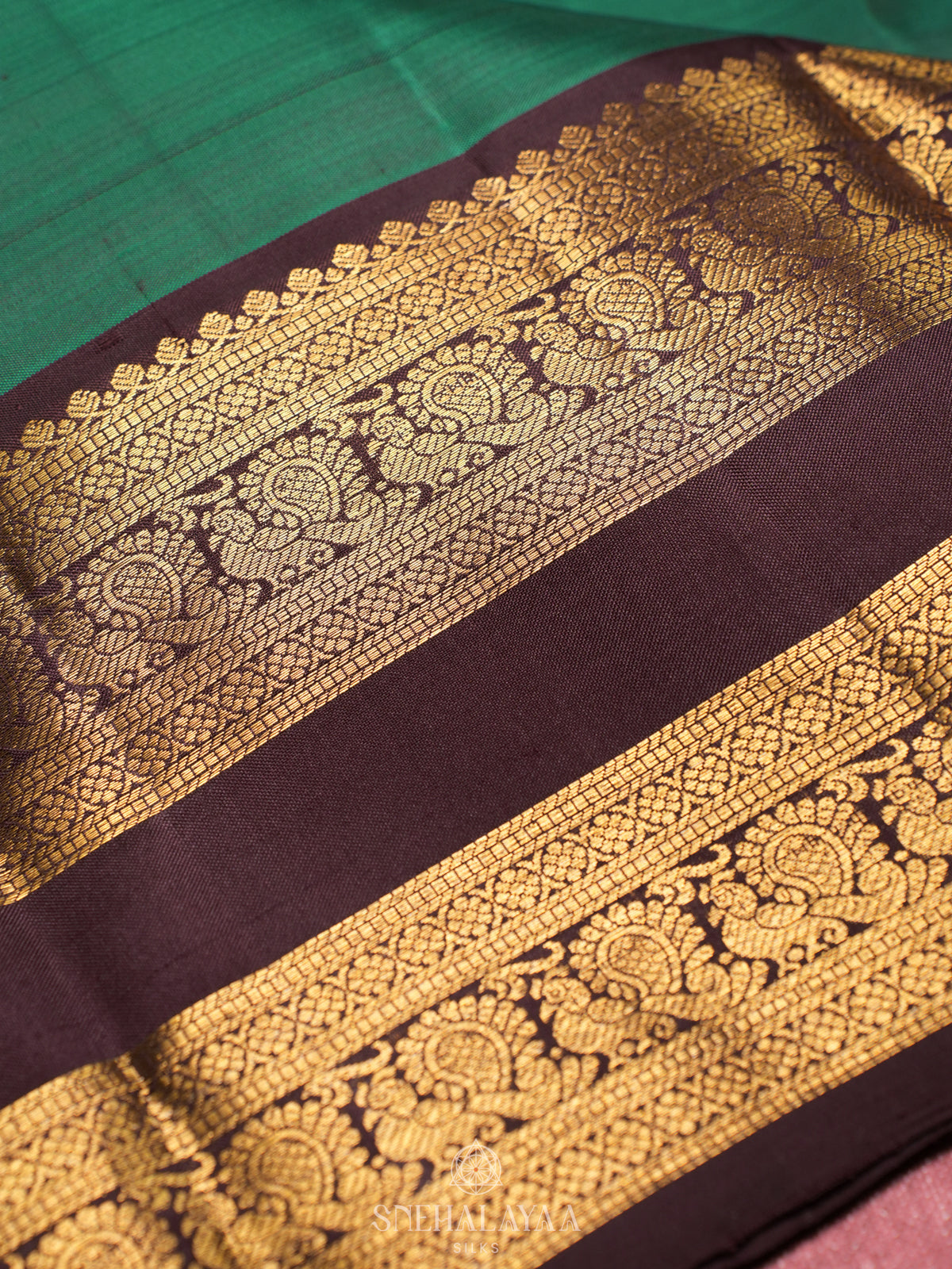 Forest Green Kanjivaram Silk Saree