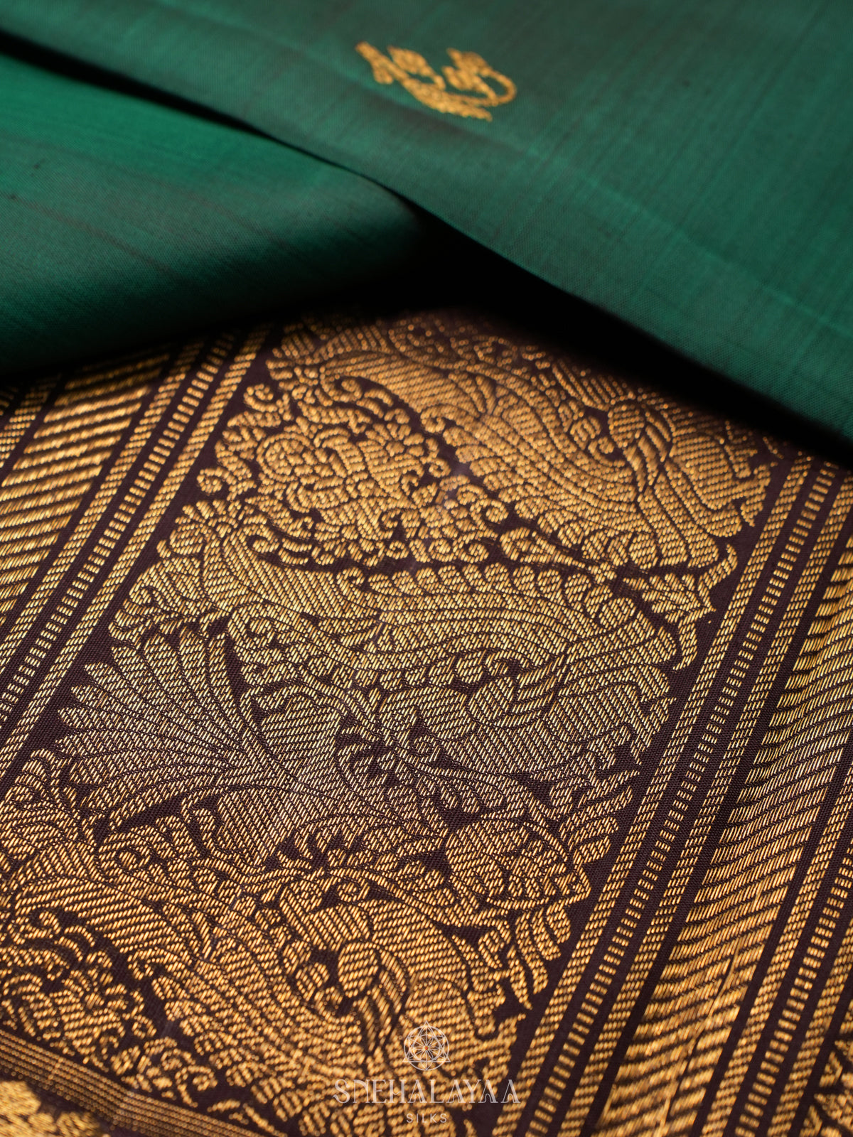 Forest Green Kanjivaram Silk Saree