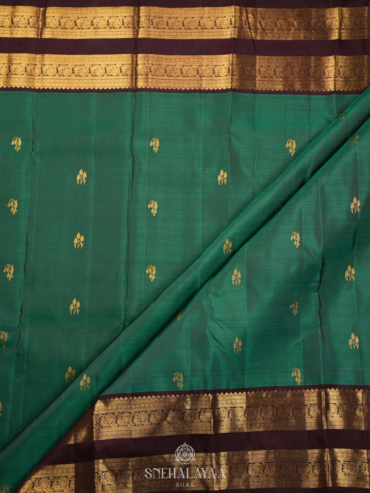 Forest Green Kanjivaram Silk Saree