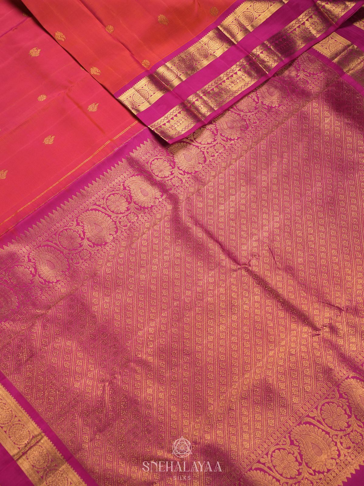 Ruby Red Kanjivaram Silk Saree