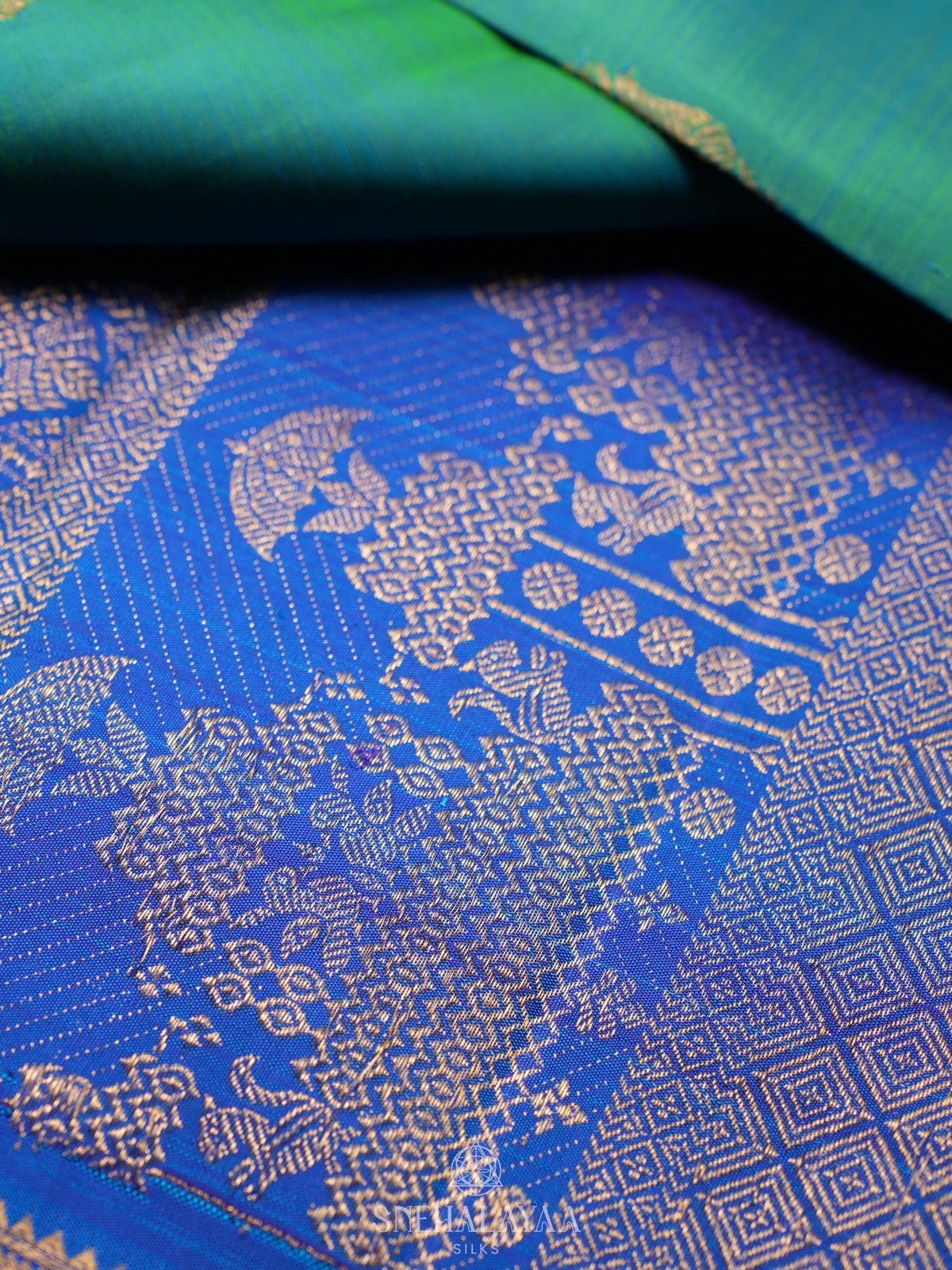 Teal Green Kanjivaram Silk Saree
