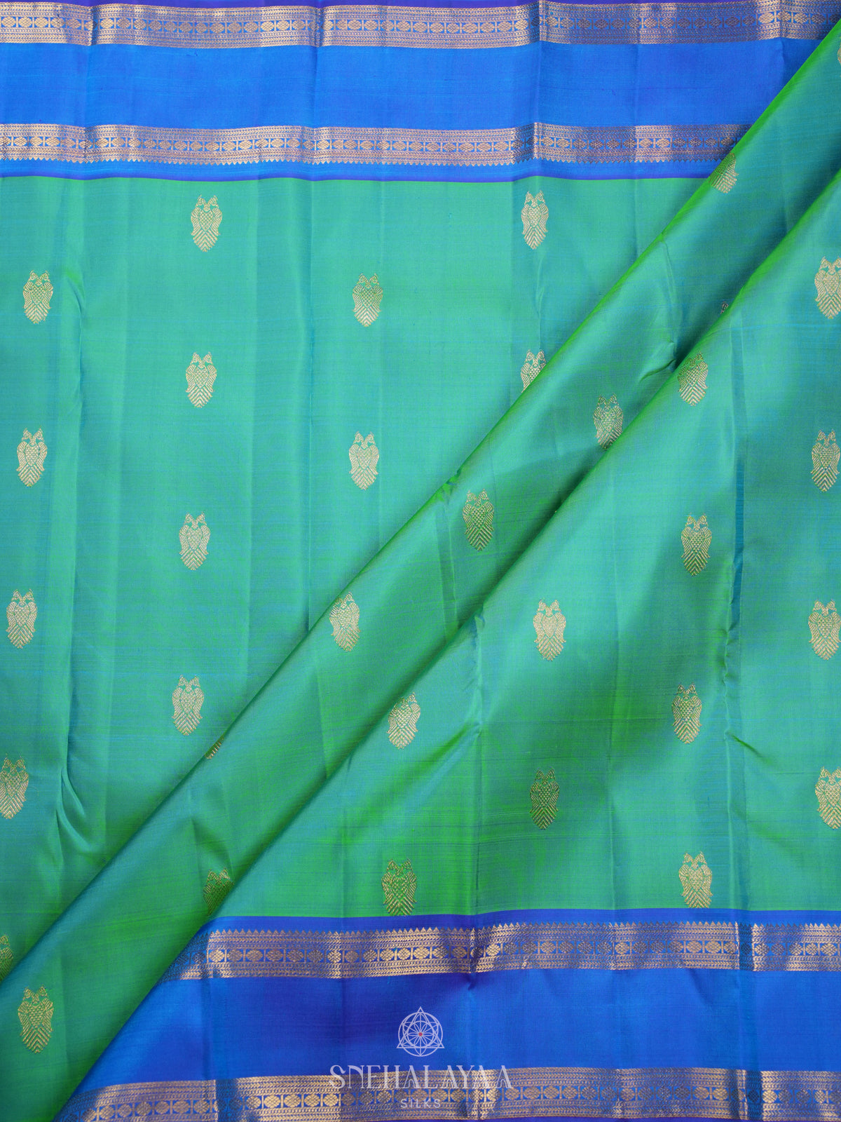 Teal Green Kanjivaram Silk Saree