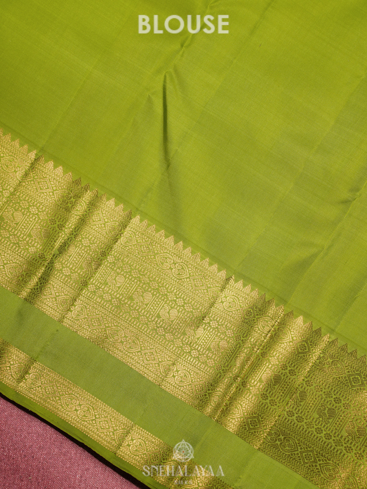 Lime Green Kanjivaram Silk Saree