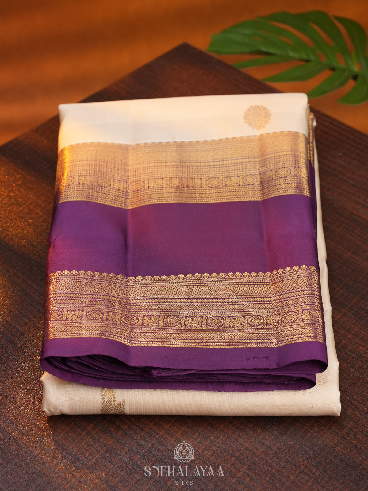White Kanjivaram Silk Saree