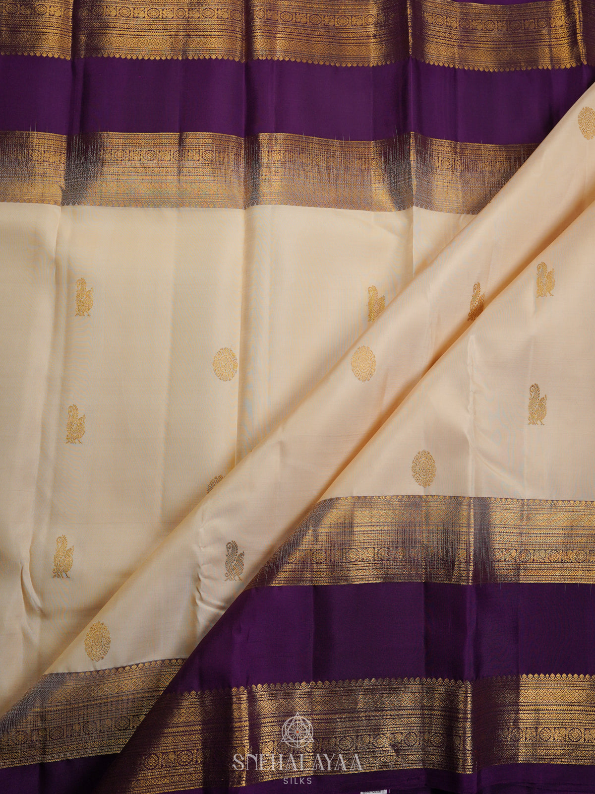 White Kanjivaram Silk Saree