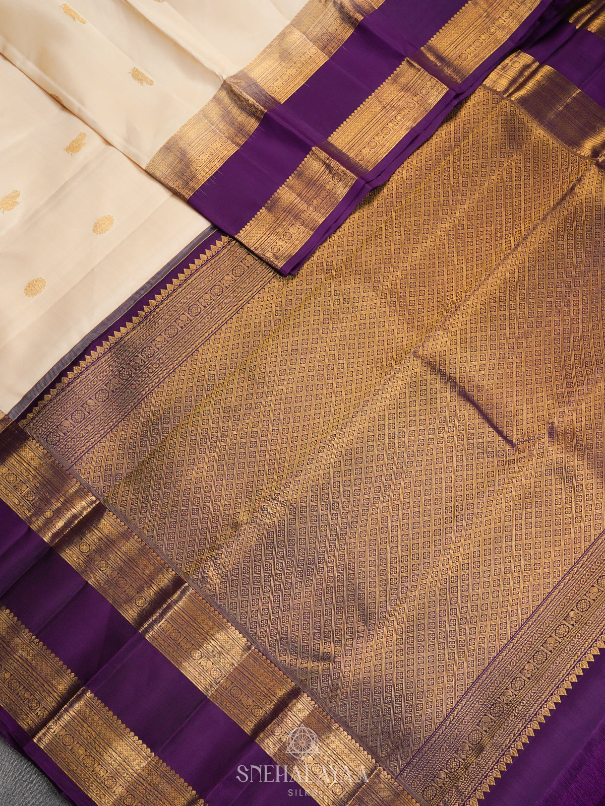 White Kanjivaram Silk Saree
